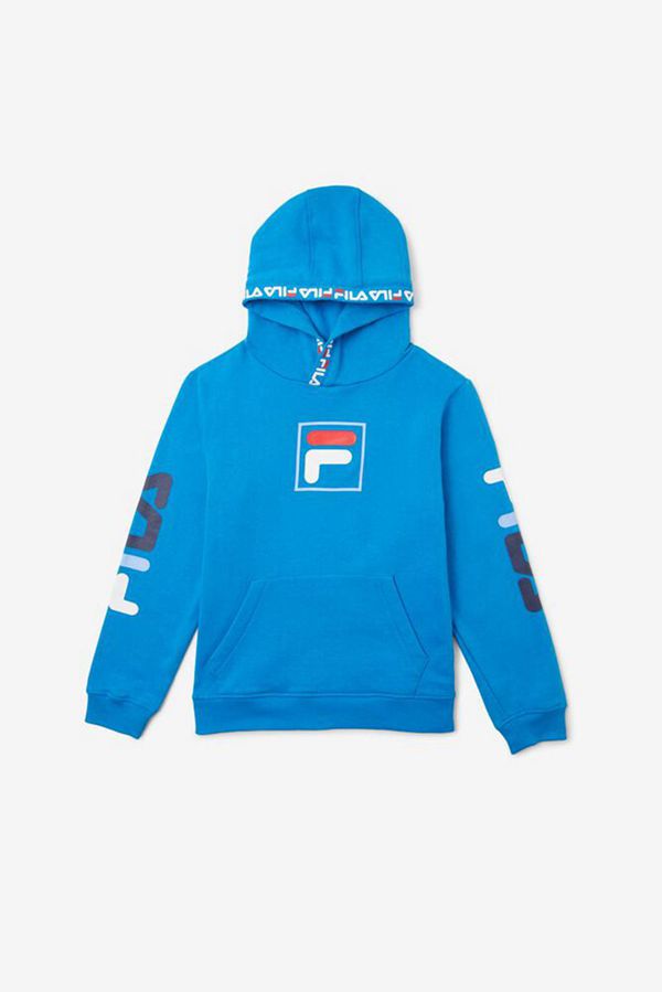 Fila Multi Logo Tyrone Boy's Hoodies - Blue,NZ 97-90347